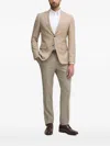 Hugo Boss Slub-textured Two-button Blazer In Neutral
