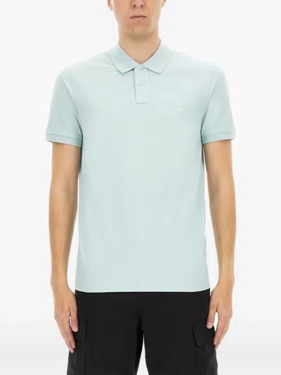 Hugo Boss Small-logo Polo Shirt In Blue