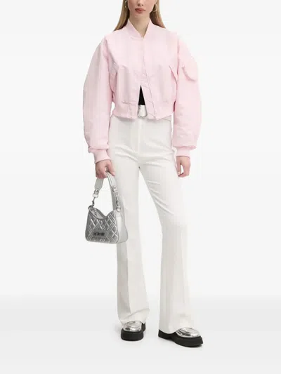Hugo Boss Smiley-face Pocket Bomber Jacket In White