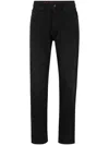 Hugo Boss Smiley-print Mid-rise Slim-fit Jeans In Black