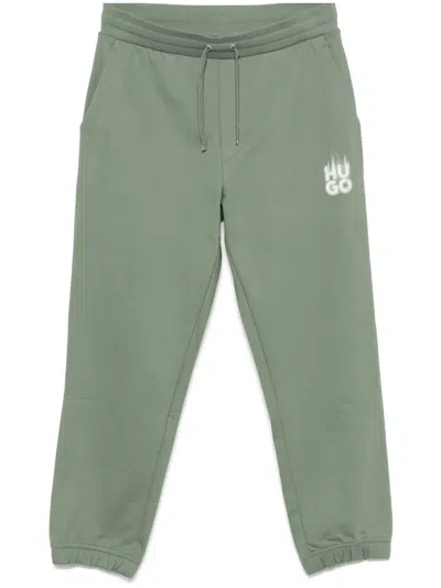 Hugo Boss Smoke-logo Track Pants In Green