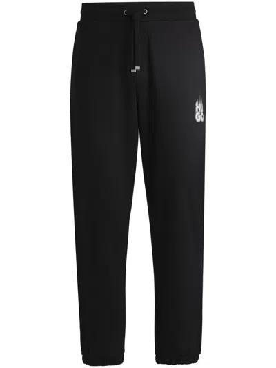 HUGO BOSS SMOKED-LOGO COTTON TRACK PANTS