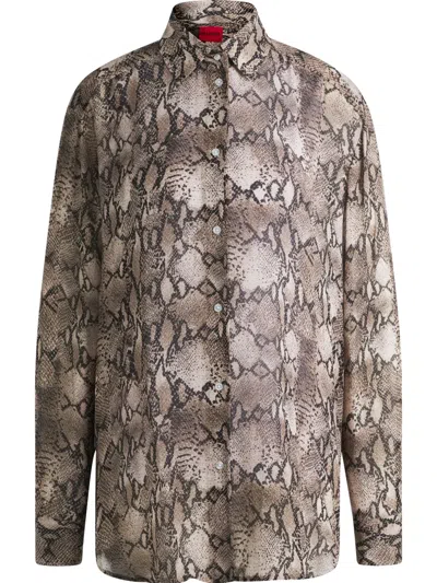 HUGO BOSS SNAKE-PRINT SHIRT