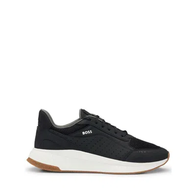 Hugo Boss Leather Low-top Sneakers In Black