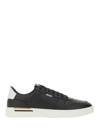 Hugo Boss Sneaker In Pelle In Black
