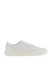 Hugo Boss Gary Tenn Mens Leather Low-top Trainers With Branded Lace Loop Nos In White