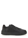 Hugo Boss Black Faux-leather Zigzag Detailing Sneakers In Black