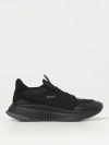 Hugo Boss Black Ttnm Evo Sneakers In Suede And Leather And Mesh With Fishbone Sole In Black