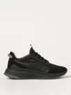 Hugo Boss Black Ttnm Evo Sneakers In Suede And Leather And Mesh With Fishbone Sole In Schwarz