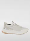 Hugo Boss Boss Ttnm Evo Stretch Fabric Sneakers With Almond Toe In Brown