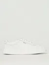 Hugo Boss Coated-leather Trainers With Gold-tone Logo In White