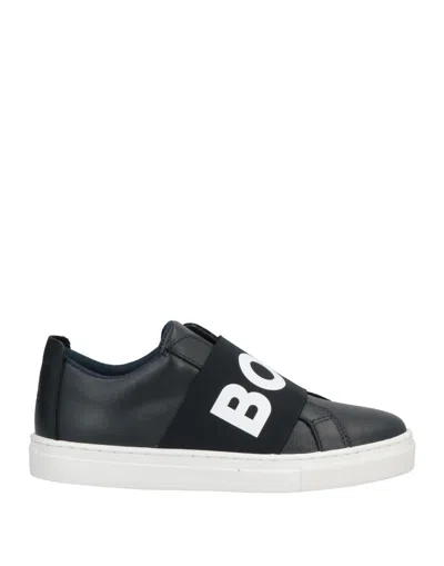 Hugo Boss Kids' Navy Logo Sneakers In Midnight Blue