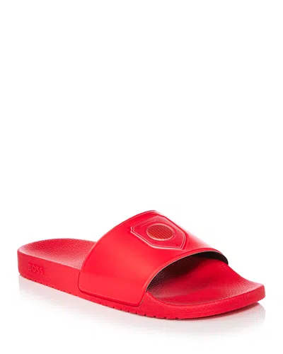 Hugo Boss Soccer Men's Aryeh Slides In Brazil In Red