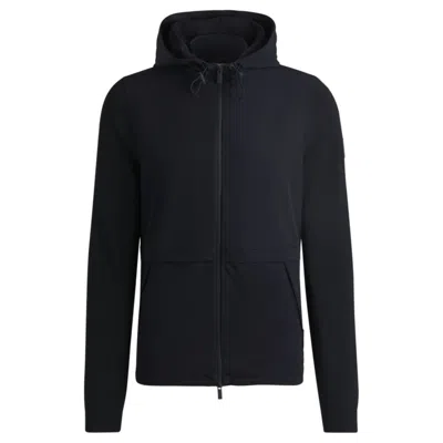 Hugo Boss Softshell Jacket With Knitted Details In Blue
