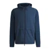 Hugo Boss Softshell Jacket With Knitted Details In Blue