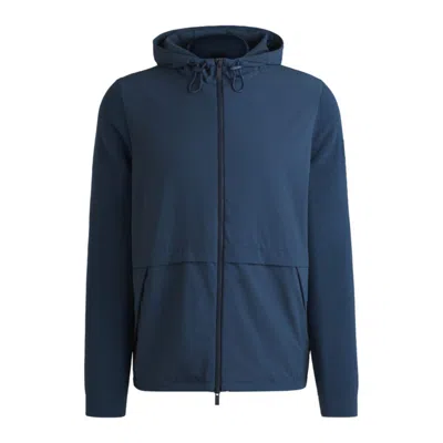Hugo Boss Softshell Jacket With Knitted Details In Blue