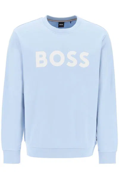 Hugo Boss Felpa Soleri Logata In Blue