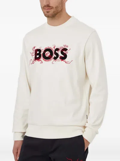 Hugo Boss Soleri Lunar New Year Sweatshirt In White