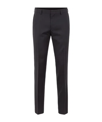 Hugo Boss Solid Color Casual Trousers In Gray