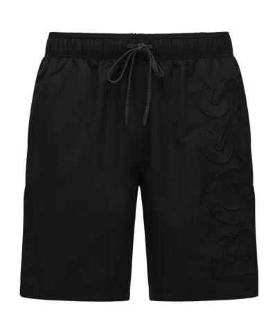 Hugo Boss Solid Color Sports Shorts In Black