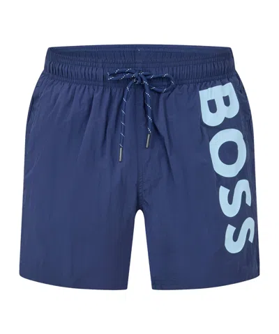 Hugo Boss Solid Color Sports Shorts In Blue