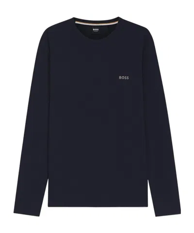 Hugo Boss Solid Color Sweatshirt In Blue
