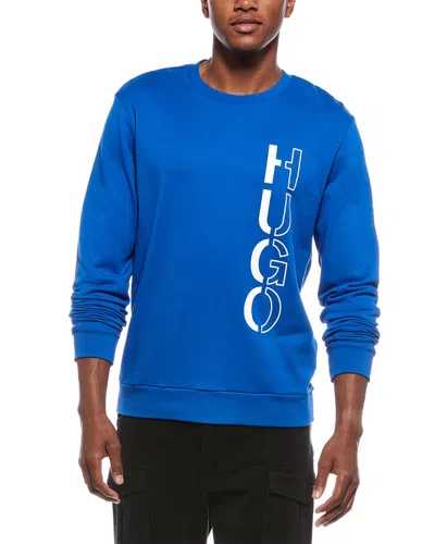 Hugo Boss Solid Crewneck Sweatshirt In Blue