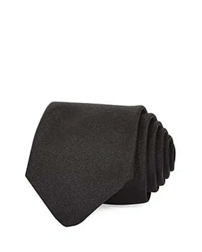 Hugo Boss Solid Ribbed Silk Classic Tie In Black