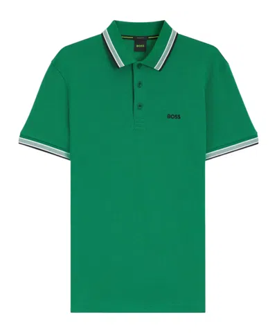 Hugo Boss Solidcolor Shortsleeve Polo In Green