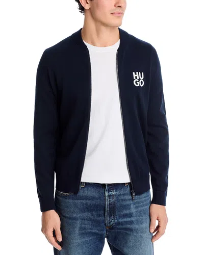 Hugo Boss Solouh Logo Sweater In Blue