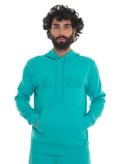 Hugo Boss Soody1-50504750271 Sweatshirt With Hood In Turquoise