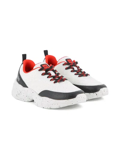 Hugo Boss Kids' Speckled Lace-up Sneakers In Multi