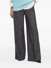 Hugo Boss Speckled-pattern Wide-leg Trousers In Gray
