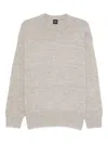 Hugo Boss Speckled Wool Sweater In Neutral
