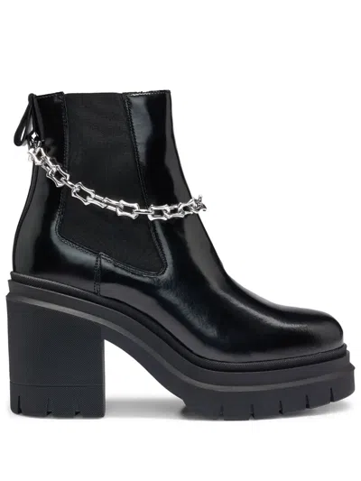 Hugo Boss Chelsea Boots With Trim In Schwarz