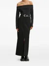 Hugo Boss Split-front Long Skirt In Black
