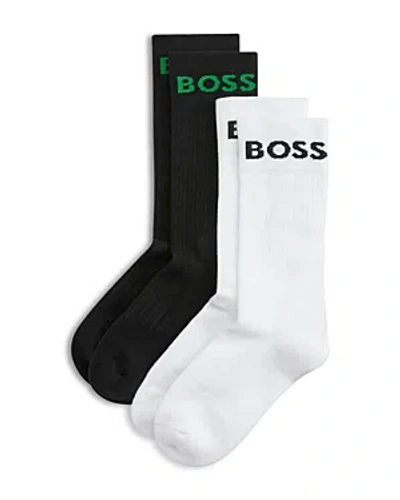 Hugo Boss Sport Crew Socks, Pack Of 2 In Black