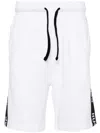 Hugo Boss Sporty Logo-tape Cotton Shorts In White