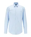 Hugo Boss Regular-fit Shirt In Easy-iron Striped Stretch Cotton In Blue