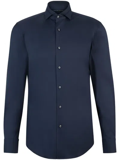 Hugo Boss Boss Roan Stretch Corduroy Button-up Shirt In Blue