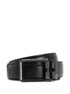 Hugo Boss Square Buckle Belt In Black