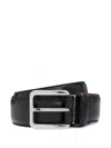 Hugo Boss Square Buckle Leather Belt In Black