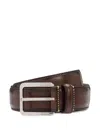 Hugo Boss Square-buckle Leather Belt In Brown