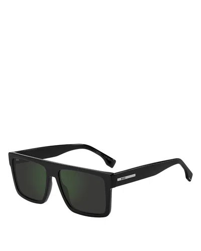 Hugo Boss Square Flat Top Sunglasses, 58mm In Black