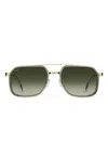 Hugo Boss Square-frame Sunglasses In Grey Gold/green Shaded
