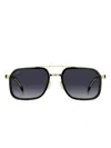 Hugo Boss Square-frame Sunglasses In Black Gold/dark Grey Sf