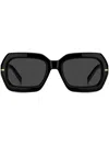 Hugo Boss Black-acetate Sunglasses With Gold-tone Hinges In Black