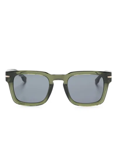 Hugo Boss Square-frame Sunglasses In Grün