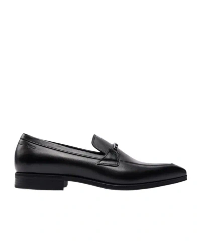 Hugo Boss Square Head Loafer Shoes In Black