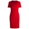 Hugo Boss Short-sleeve Midi Dress In Red